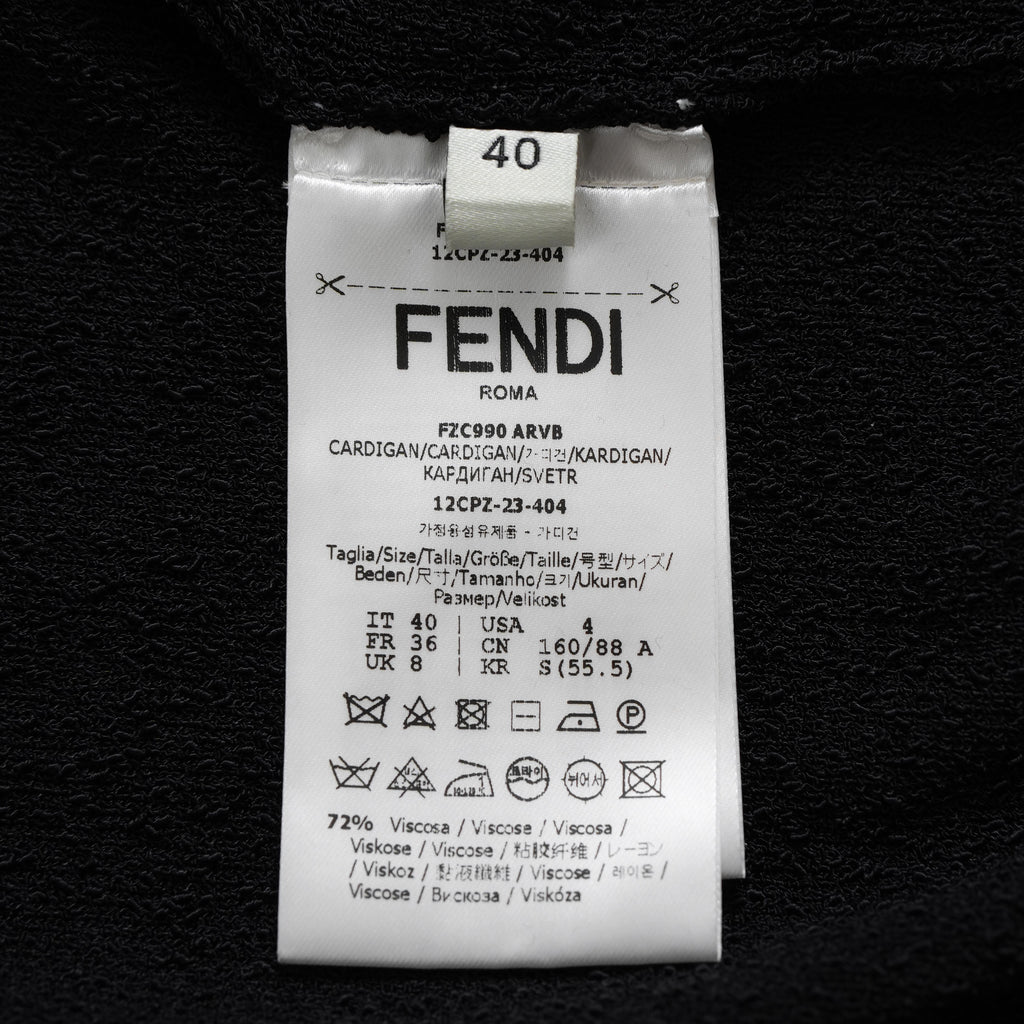 FENDI フェンディ / 美品 レーヨン ニット カーディガン / FZC990 ARVB / size 40 (BLACK） レディース 352049-izm