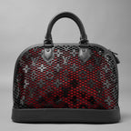 LOUIS VUITTON ルイヴィトン / 美品 22SS アルマ PM レザー / モノグラムレース ハンドバッグ バッグ / パドロック クロシェット / M20355 / BLACK × RED /レディース