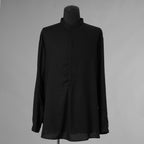 bajra バジュラ / 美品 ソフトローン・マオカラー比翼プルオーバー 長袖シャツ / 156UB03 / size 3 (BLACK) 352055-in-ue