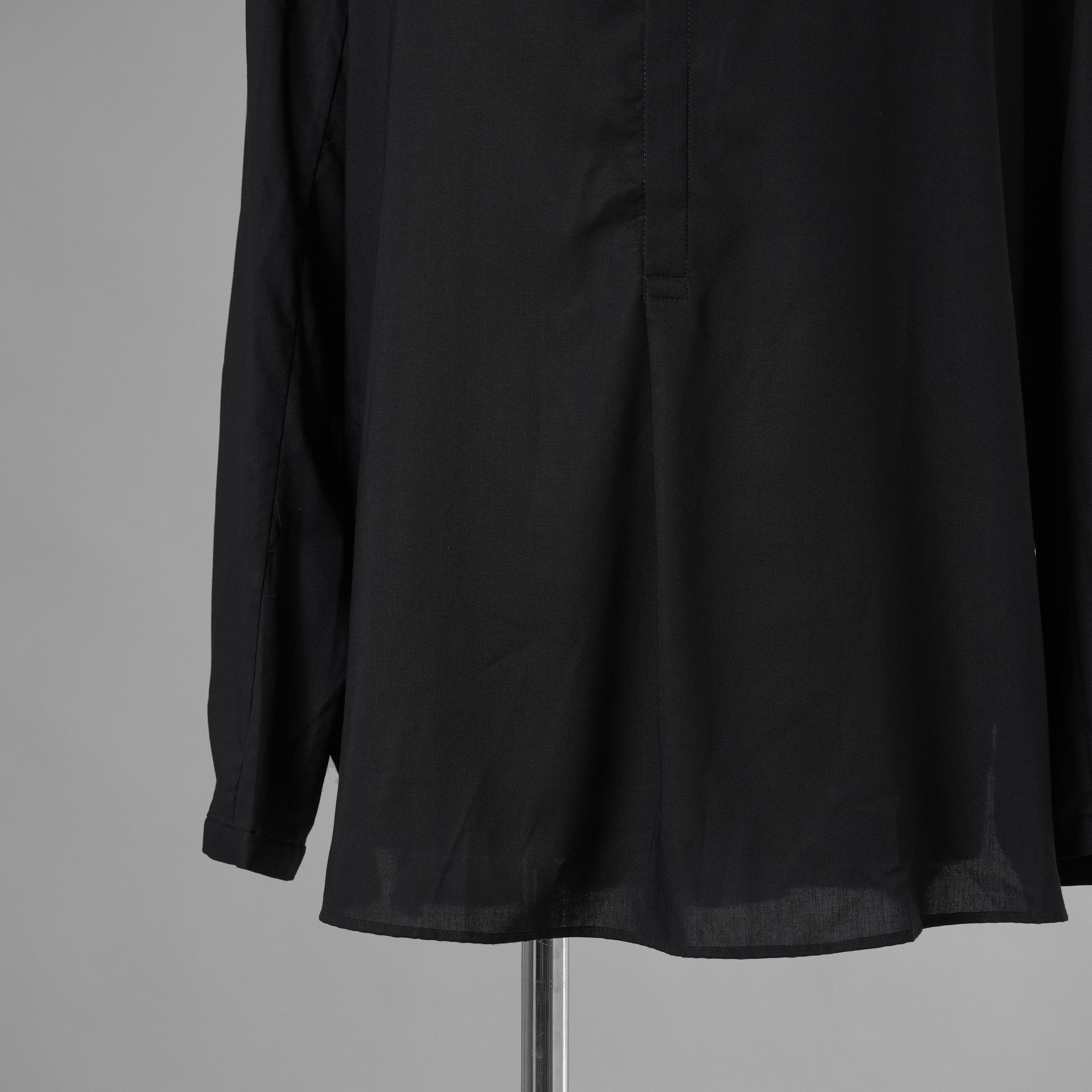bajra バジュラ / 美品 ソフトローン・マオカラー比翼プルオーバー 長袖シャツ / 156UB03 / size 3 (BLACK) 352055-in-ue