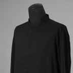 bajra バジュラ / 美品 ソフトローン・マオカラー比翼プルオーバー 長袖シャツ / 156UB03 / size 3 (BLACK) 352055-in-ue