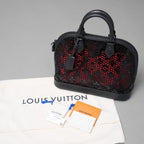 LOUIS VUITTON ルイヴィトン / 美品 22SS アルマ PM レザー / モノグラムレース ハンドバッグ バッグ / パドロック クロシェット / M20355 / BLACK × RED /レディース