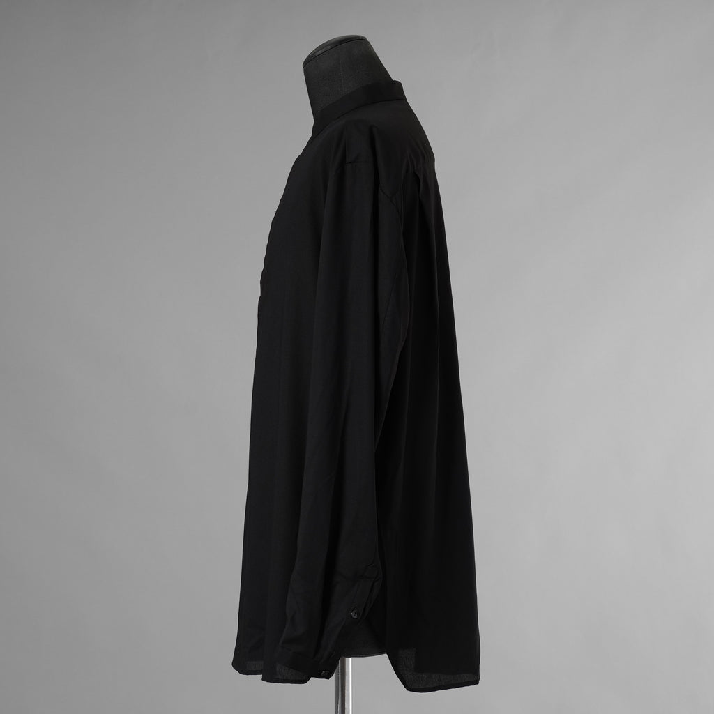 bajra バジュラ / 美品 ソフトローン・マオカラー比翼プルオーバー 長袖シャツ / 156UB03 / size 3 (BLACK) 352055-in-ue