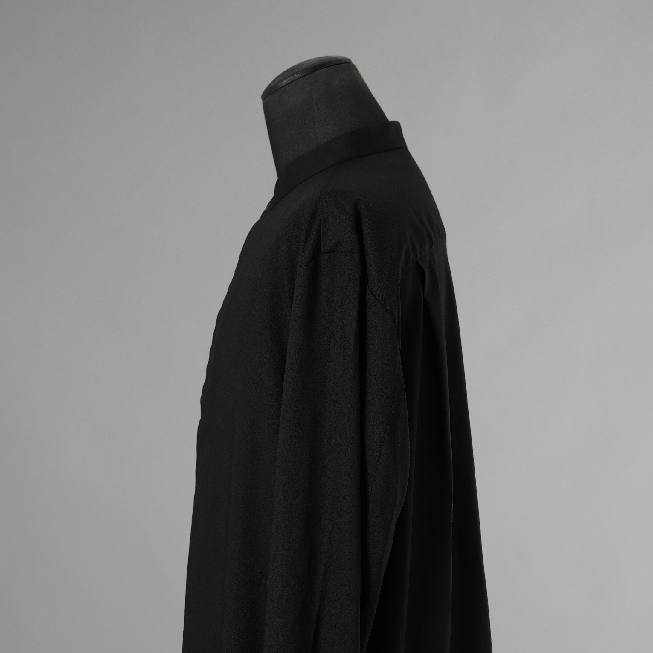 bajra バジュラ / 美品 ソフトローン・マオカラー比翼プルオーバー 長袖シャツ / 156UB03 / size 3 (BLACK) 352055-in-ue