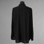 bajra バジュラ / 美品 ソフトローン・マオカラー比翼プルオーバー 長袖シャツ / 156UB03 / size 3 (BLACK) 352055-in-ue