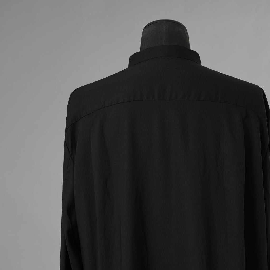 bajra バジュラ / 美品 ソフトローン・マオカラー比翼プルオーバー 長袖シャツ / 156UB03 / size 3 (BLACK) 352055-in-ue