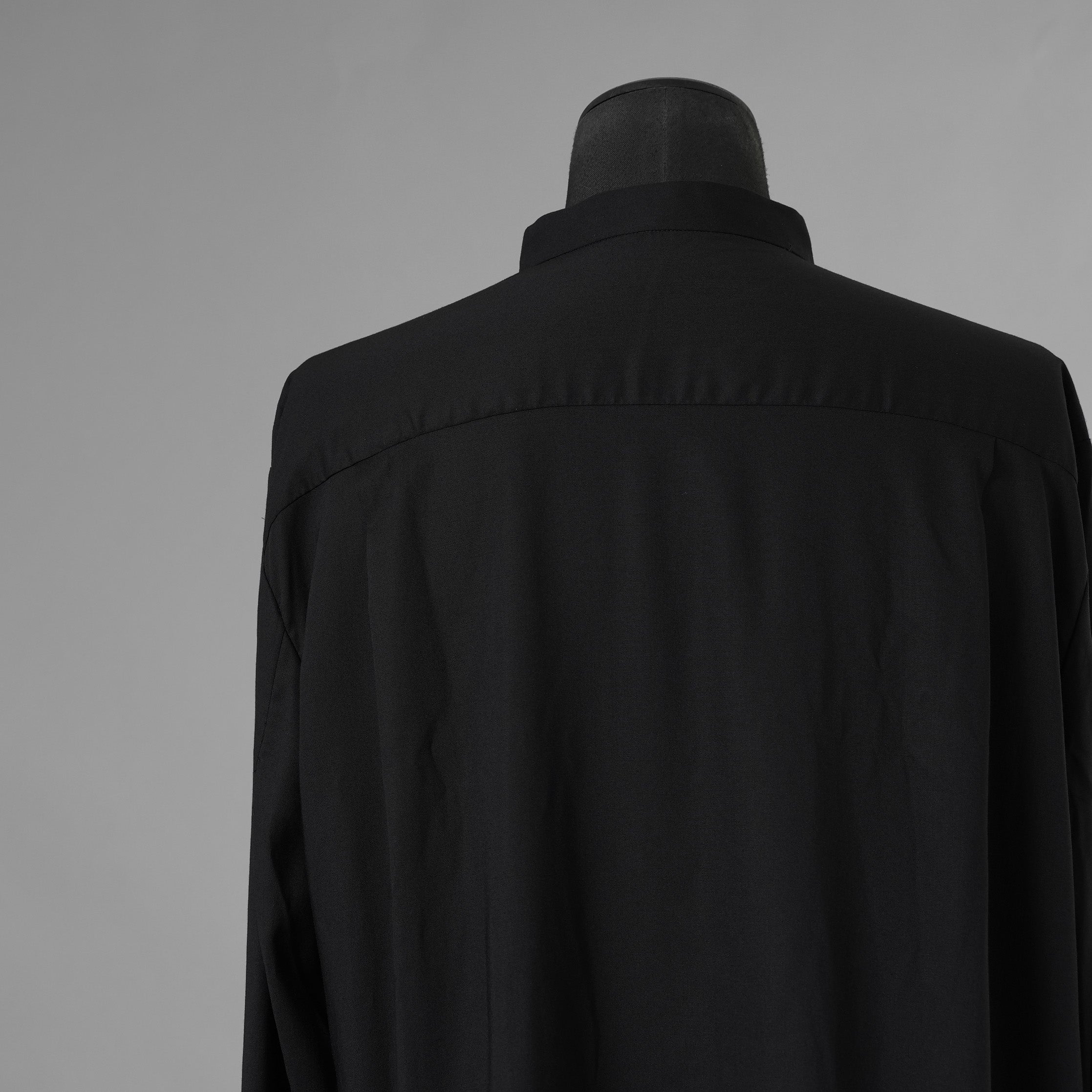 bajra バジュラ / 美品 ソフトローン・マオカラー比翼プルオーバー 長袖シャツ / 156UB03 / size 3 (BLACK) 352055-in-ue