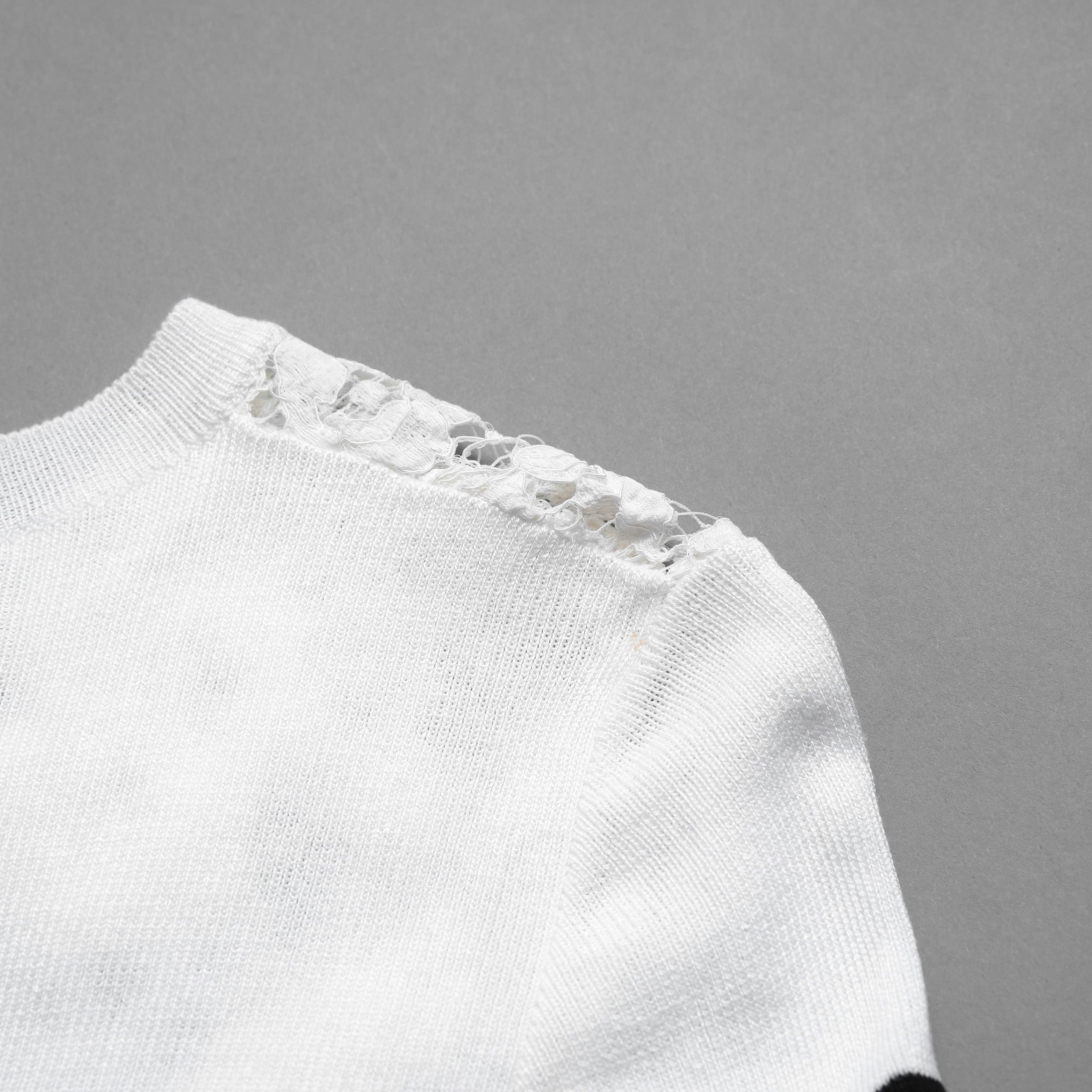 VALENTINO ヴァレンティノ / 21SS レースパネル ストライプ セーター  / WB3KC24I6HR_0AN / size M (WHITE×BLACK) レディース