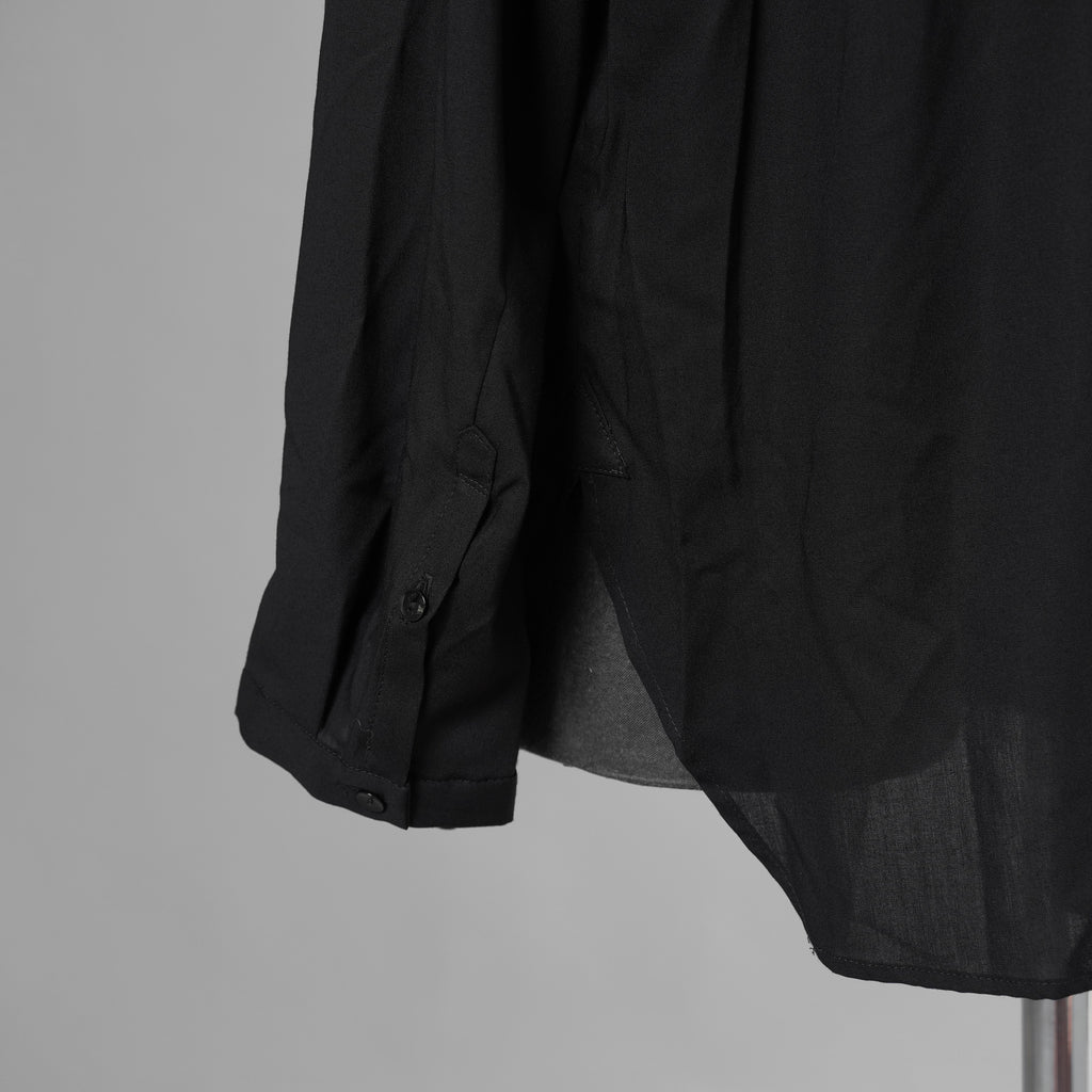 bajra バジュラ / 美品 ソフトローン・マオカラー比翼プルオーバー 長袖シャツ / 156UB03 / size 3 (BLACK) 352055-in-ue