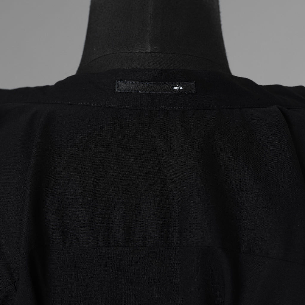 bajra バジュラ / 美品 ソフトローン・マオカラー比翼プルオーバー 長袖シャツ / 156UB03 / size 3 (BLACK) 352055-in-ue