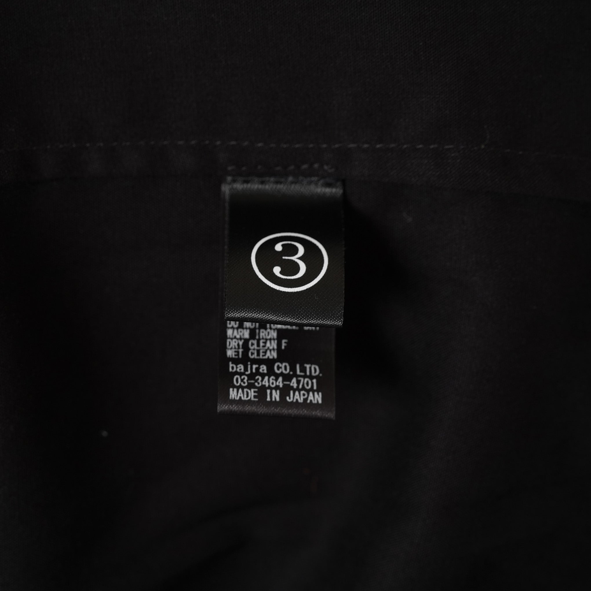 bajra バジュラ / 美品 ソフトローン・マオカラー比翼プルオーバー 長袖シャツ / 156UB03 / size 3 (BLACK) 352055-in-ue