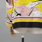 EMILIO PUCCI エミリオプッチ / 美品 22SS Battistero バッティステロ プリント シルクツイル  ブラウス / 街並み / 長袖シャツ /  1ERJ501E721 / size 38 (MULTI  COLOR) レディース