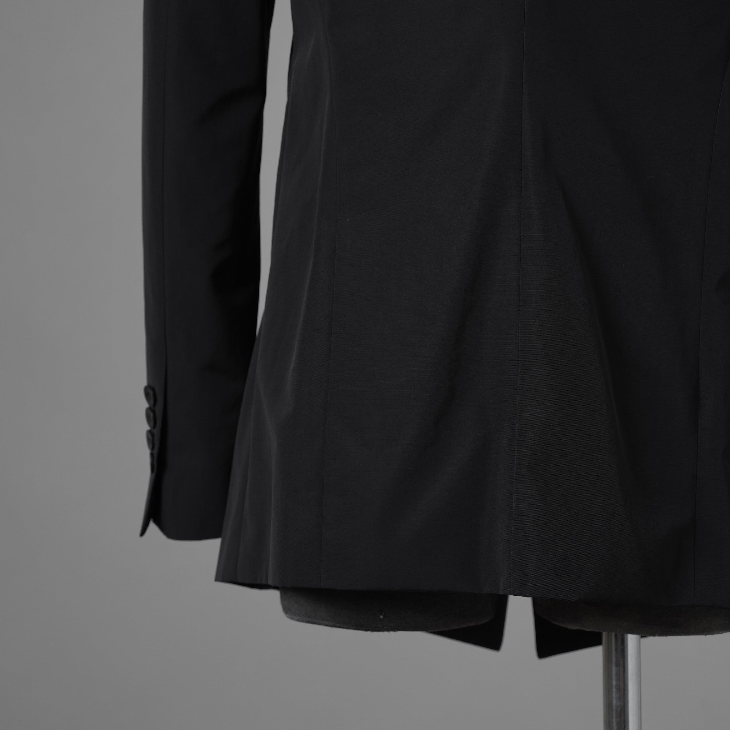 新品 JULIUS ユリウス / 26SS Tailored Jacket NYLON/COTTON GROSGRAIN テーラードジャケット / 937JAM1 / size 2 (BLACK) 123012-alm