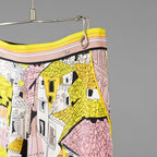 EMILIO PUCCI エミリオプッチ / 美品 22SS Battistero バッティステロ プリント シルクツイル キュロット ワイドパンツ / 街並み / 1ERJ501E721 / size 38 (MULTI  COLOR) レディース