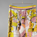 EMILIO PUCCI エミリオプッチ / 美品 22SS Battistero バッティステロ プリント シルクツイル キュロット ワイドパンツ / 街並み / 1ERJ501E721 / size 38 (MULTI  COLOR) レディース