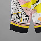 EMILIO PUCCI エミリオプッチ / 美品 22SS Battistero バッティステロ プリント シルクツイル キュロット ワイドパンツ / 街並み / 1ERJ501E721 / size 38 (MULTI  COLOR) レディース