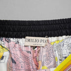 EMILIO PUCCI エミリオプッチ / 美品 22SS Battistero バッティステロ プリント シルクツイル キュロット ワイドパンツ / 街並み / 1ERJ501E721 / size 38 (MULTI  COLOR) レディース