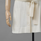 HERMES エルメス / ゴルチエ期 コットンシルク ノースリーブ ロング カーディガン / ニット ワンピース / size 34 (IVORY)レディース