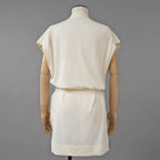 HERMES エルメス / ゴルチエ期 コットンシルク ノースリーブ ロング カーディガン / ニット ワンピース / size 34 (IVORY)レディース