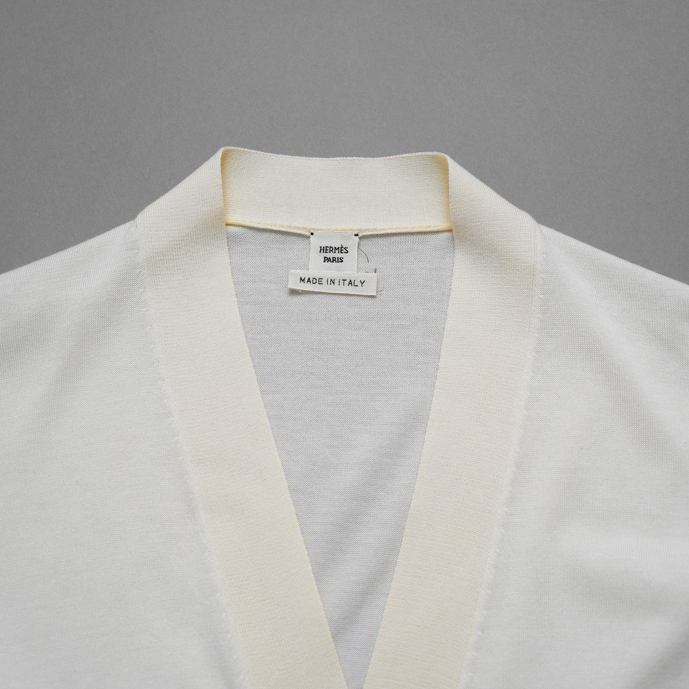 HERMES エルメス / ゴルチエ期 コットンシルク ノースリーブ ロング カーディガン / ニット ワンピース / size 34 (IVORY)レディース