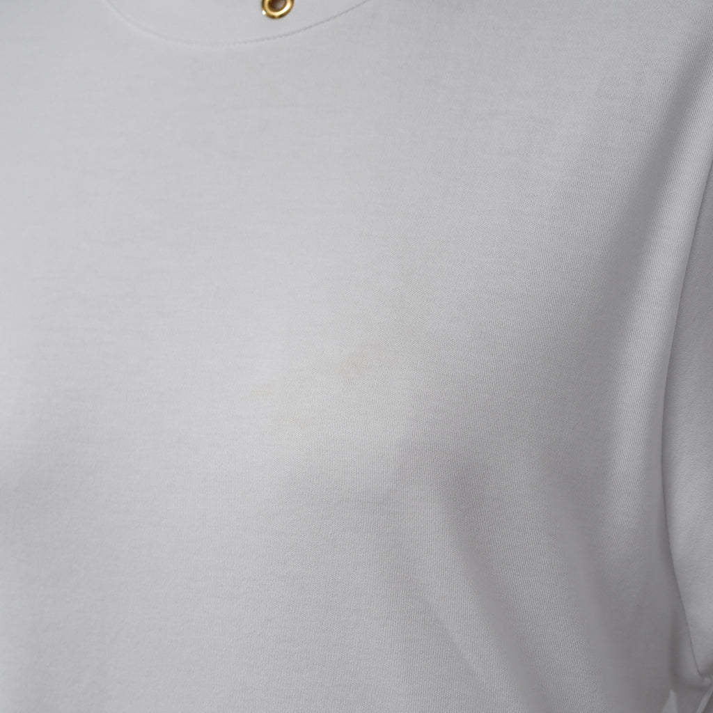 LOUIS VUITTON ルイヴィトン / 25SS モノグラム・フラワー金具 サイドストラップ 半袖Tシャツ / RW191W JG2 FGTS03 / size M （WHITE） レディース