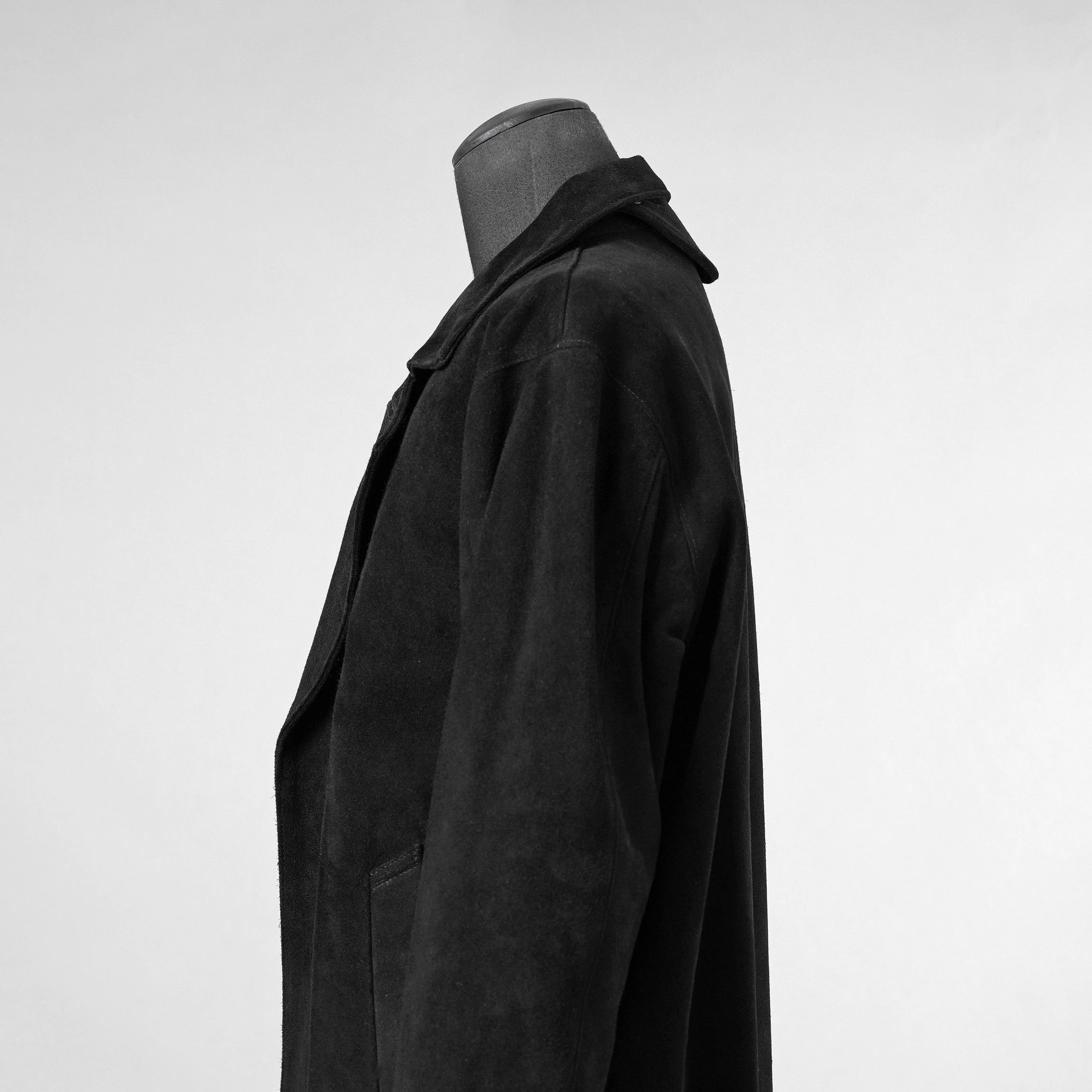 新品 STRUM ストラム / 22AW スエード ホースハイド "ROY" バイカーロングコート アウター / STL066-05 / size M (BLACK) 352061-in-ue