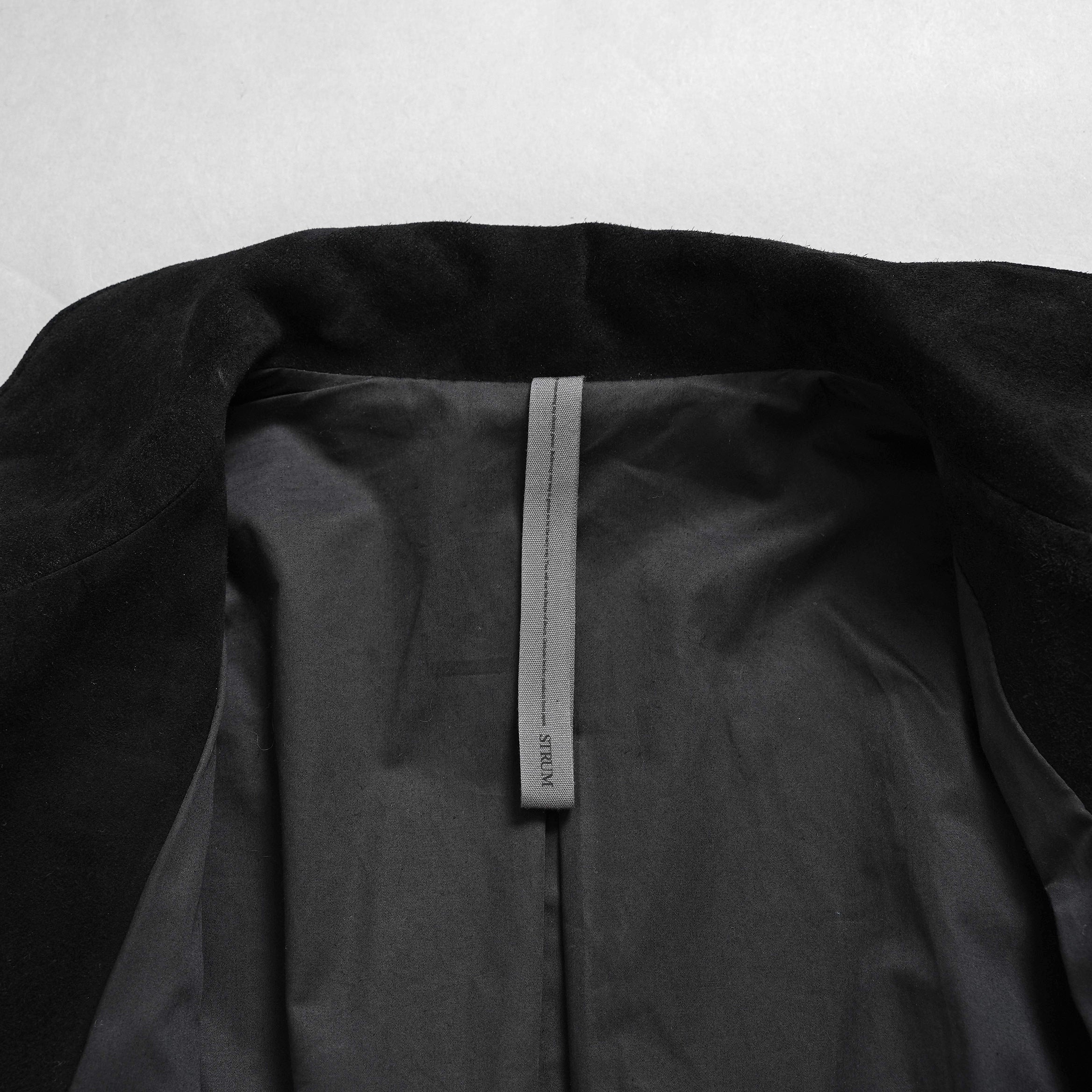 新品 STRUM ストラム / 22AW スエード ホースハイド "ROY" バイカーロングコート アウター / STL066-05 / size M (BLACK) 352061-in-ue