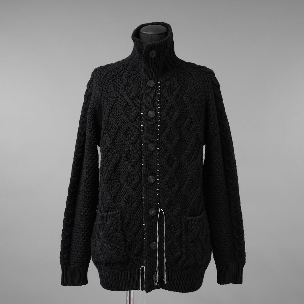 incarnation インカネーション / 美品 23AW VIRGIN WOOL CABRE CARDIGAN with HAND STITCH / ニット / size M (BLACK)