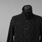 incarnation インカネーション / 美品 23AW VIRGIN WOOL CABRE CARDIGAN with HAND STITCH / ニット / size M (BLACK)