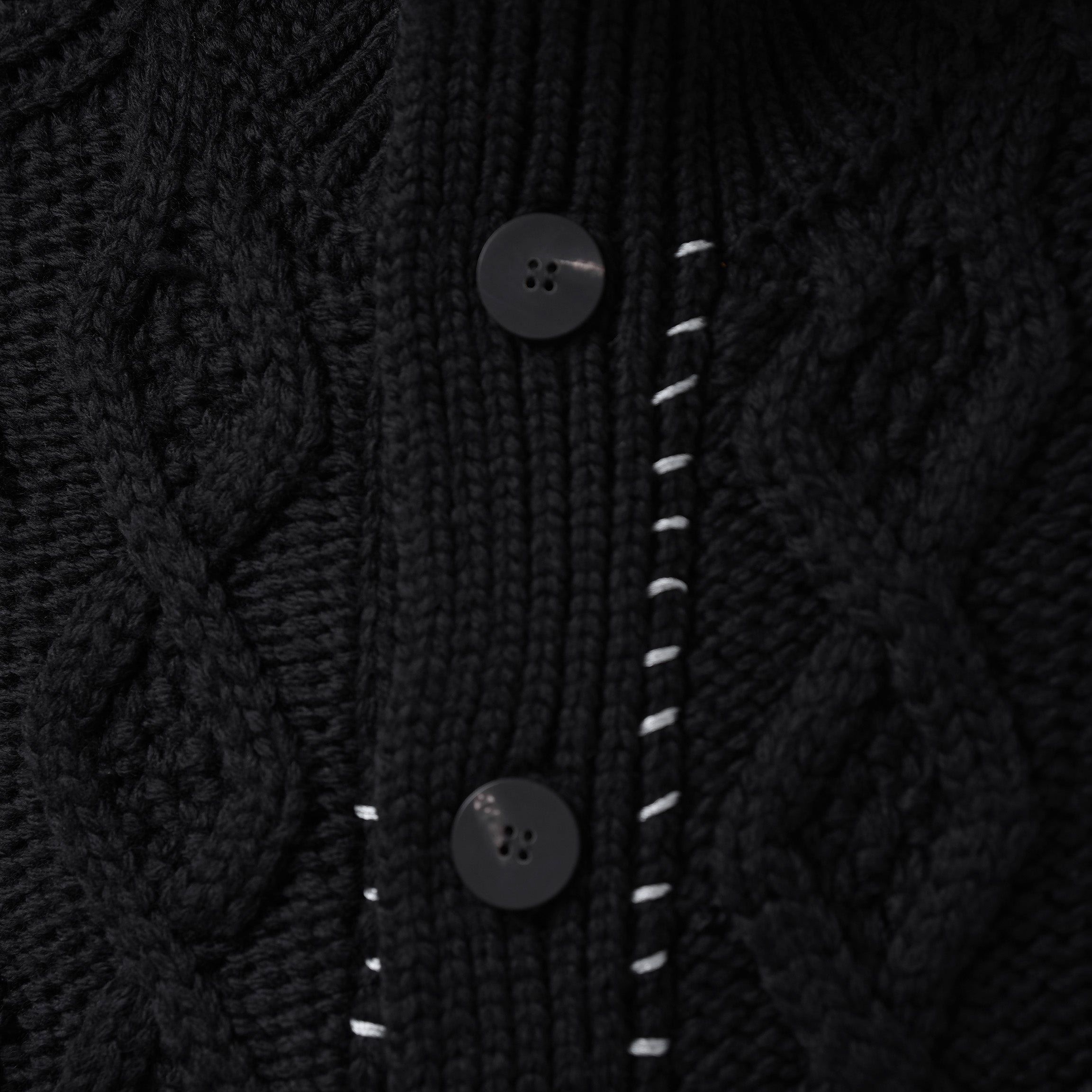 incarnation インカネーション / 美品 23AW VIRGIN WOOL CABRE CARDIGAN with HAND STITCH / ニット / size M (BLACK)