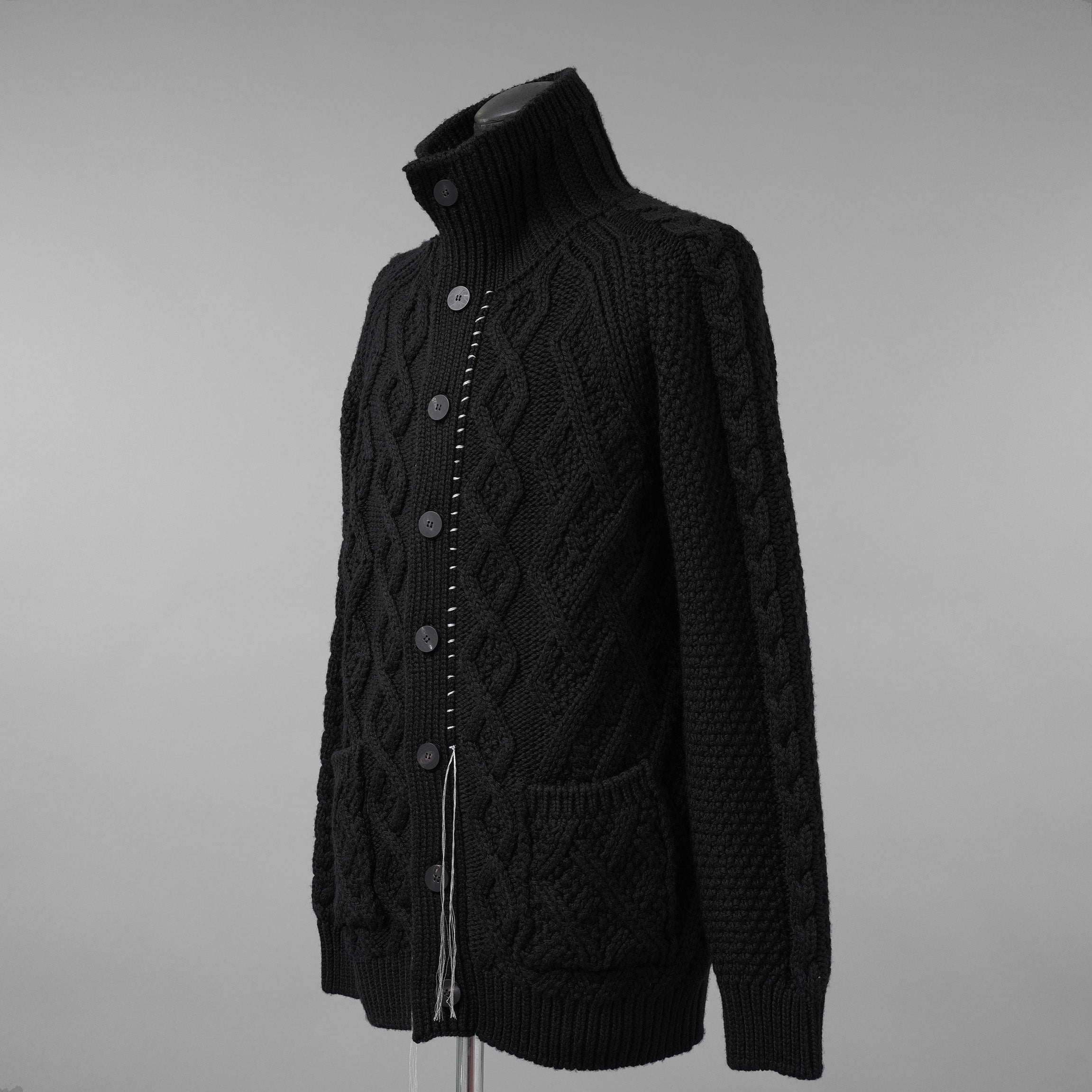 incarnation インカネーション / 美品 23AW VIRGIN WOOL CABRE CARDIGAN with HAND STITCH / ニット / size M (BLACK)