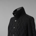 incarnation インカネーション / 美品 23AW VIRGIN WOOL CABRE CARDIGAN with HAND STITCH / ニット / size M (BLACK)