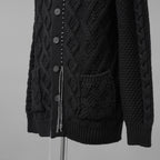 incarnation インカネーション / 美品 23AW VIRGIN WOOL CABRE CARDIGAN with HAND STITCH / ニット / size M (BLACK)