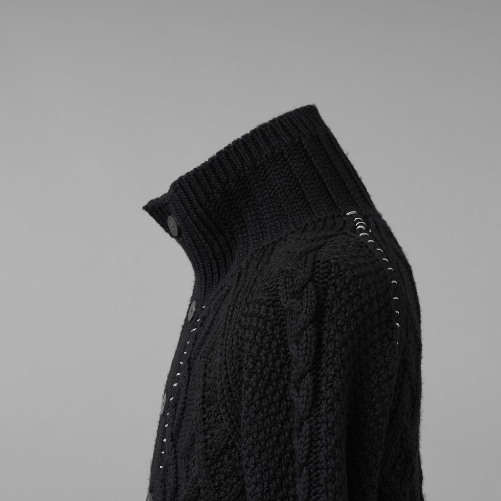incarnation インカネーション / 美品 23AW VIRGIN WOOL CABRE CARDIGAN with HAND STITCH / ニット / size M (BLACK)