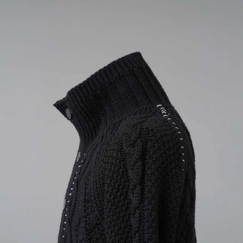 incarnation インカネーション / 美品 23AW VIRGIN WOOL CABRE CARDIGAN with HAND STITCH / ニット / size M (BLACK)