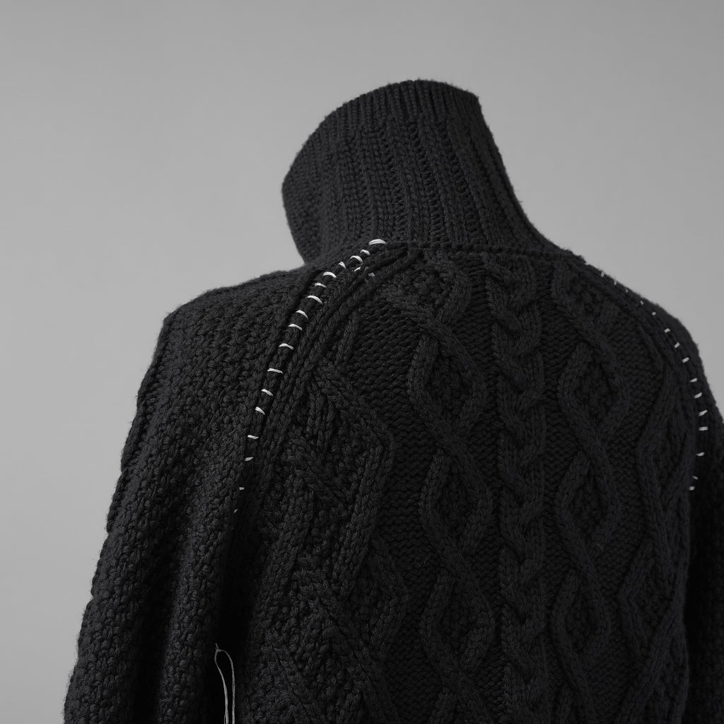 incarnation インカネーション / 美品 23AW VIRGIN WOOL CABRE CARDIGAN with HAND STITCH / ニット / size M (BLACK)
