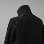incarnation インカネーション / 美品 23AW VIRGIN WOOL CABRE CARDIGAN with HAND STITCH / ニット / size M (BLACK)