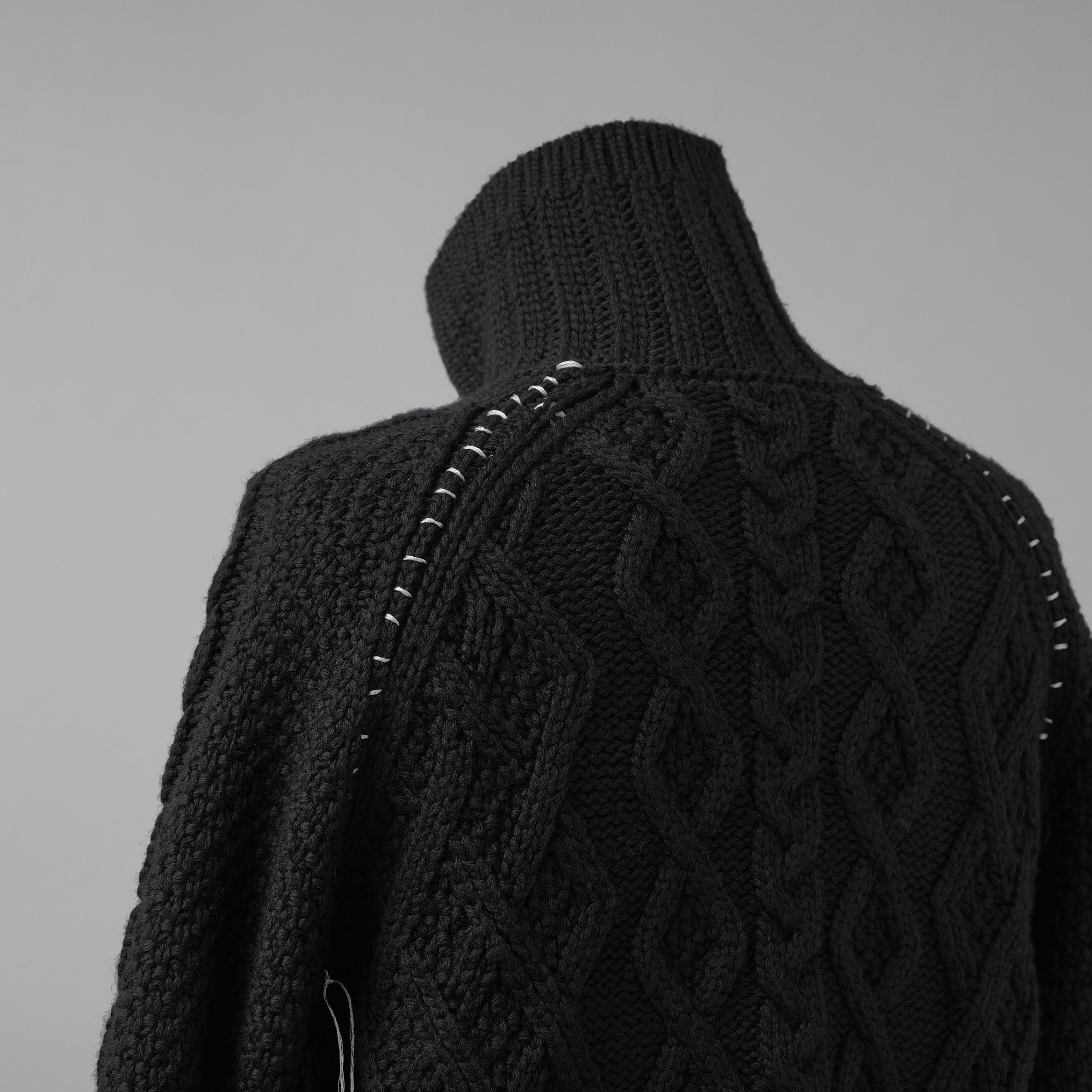 incarnation インカネーション / 美品 23AW VIRGIN WOOL CABRE CARDIGAN with HAND STITCH / ニット / size M (BLACK)
