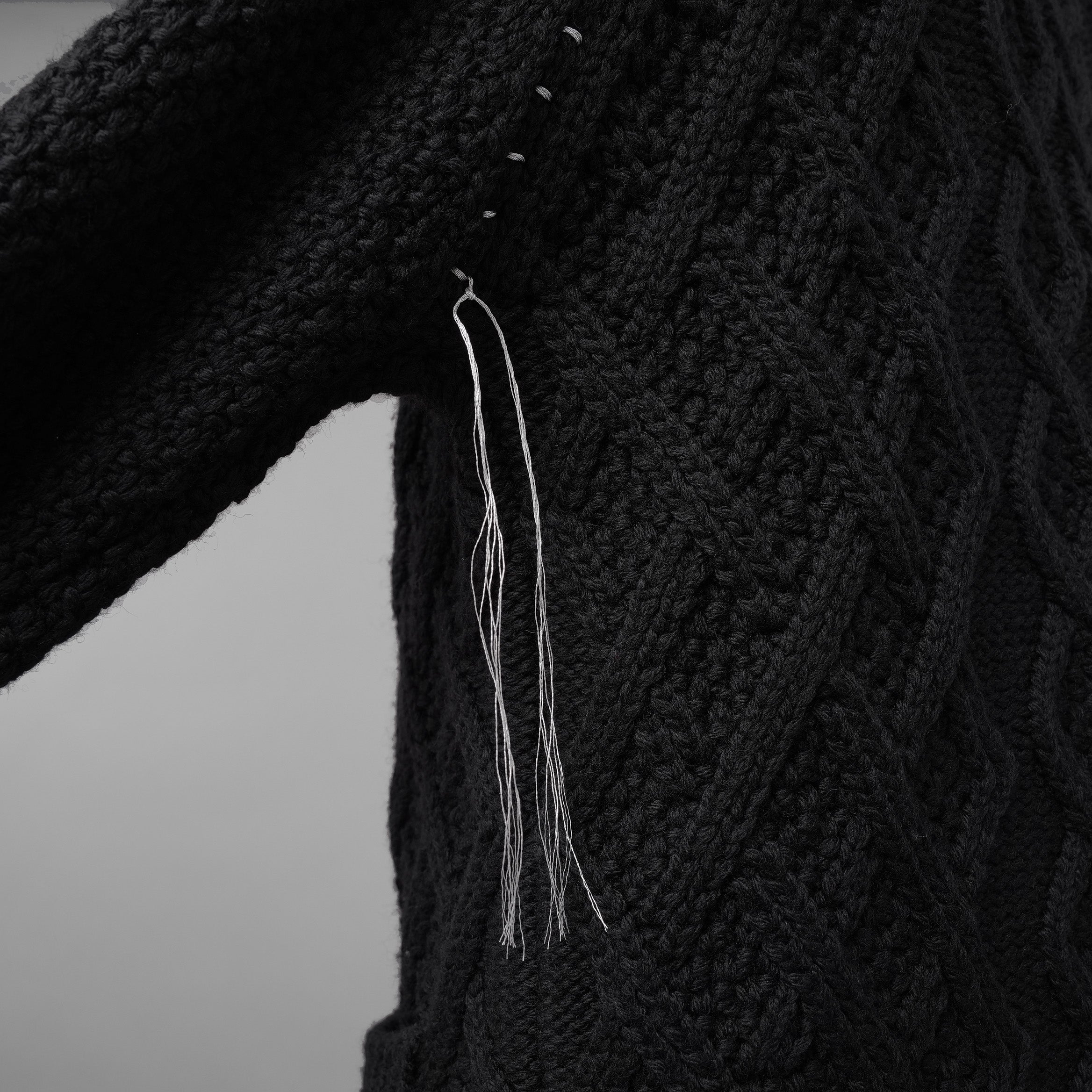 incarnation インカネーション / 美品 23AW VIRGIN WOOL CABRE CARDIGAN with HAND STITCH / ニット / size M (BLACK)