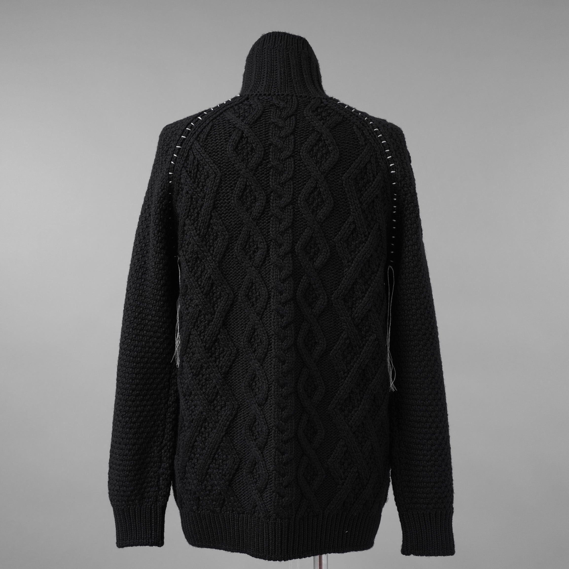 incarnation インカネーション / 美品 23AW VIRGIN WOOL CABRE CARDIGAN with HAND STITCH / ニット / size M (BLACK)