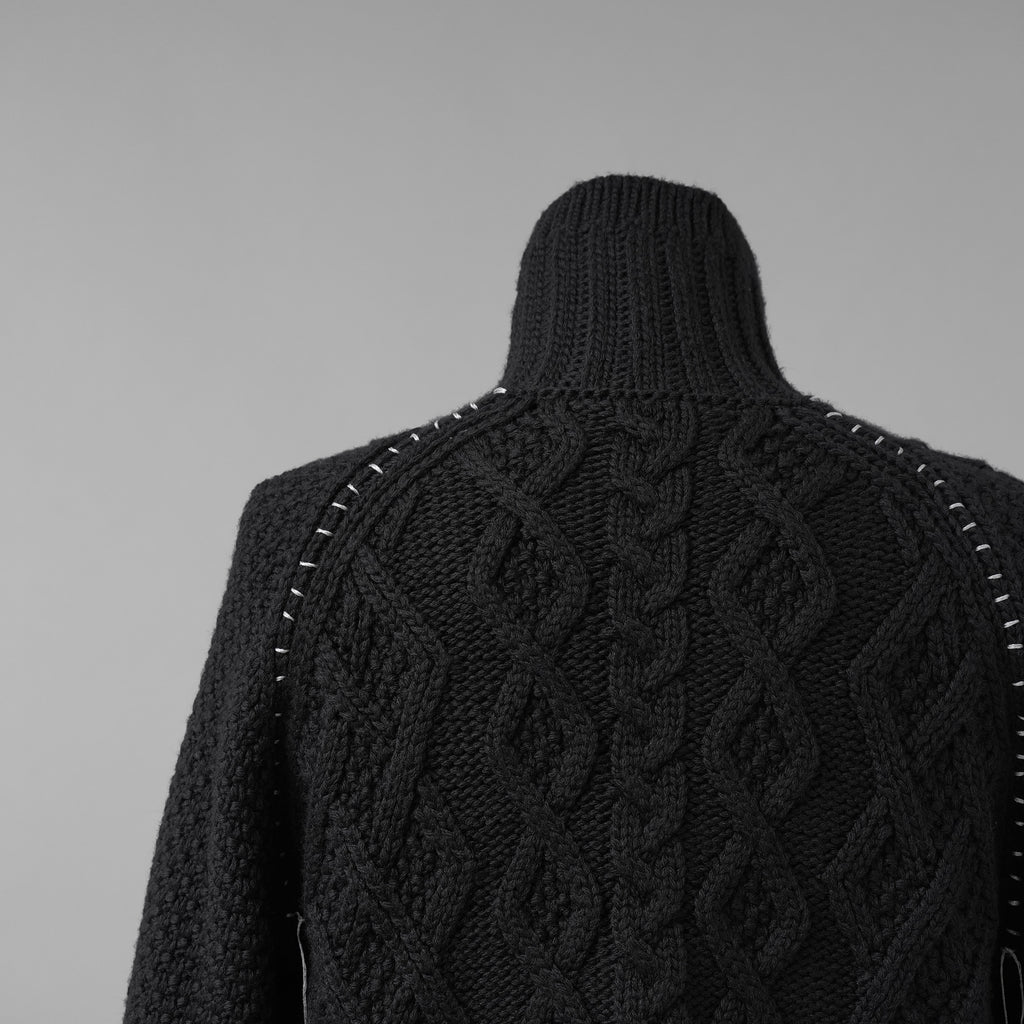 incarnation インカネーション / 美品 23AW VIRGIN WOOL CABRE CARDIGAN with HAND STITCH / ニット / size M (BLACK)