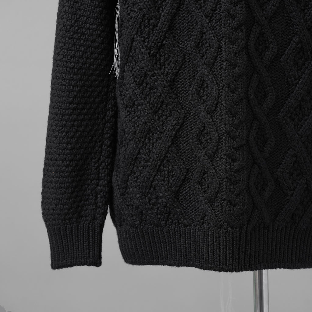 incarnation インカネーション / 美品 23AW VIRGIN WOOL CABRE CARDIGAN with HAND STITCH / ニット / size M (BLACK)