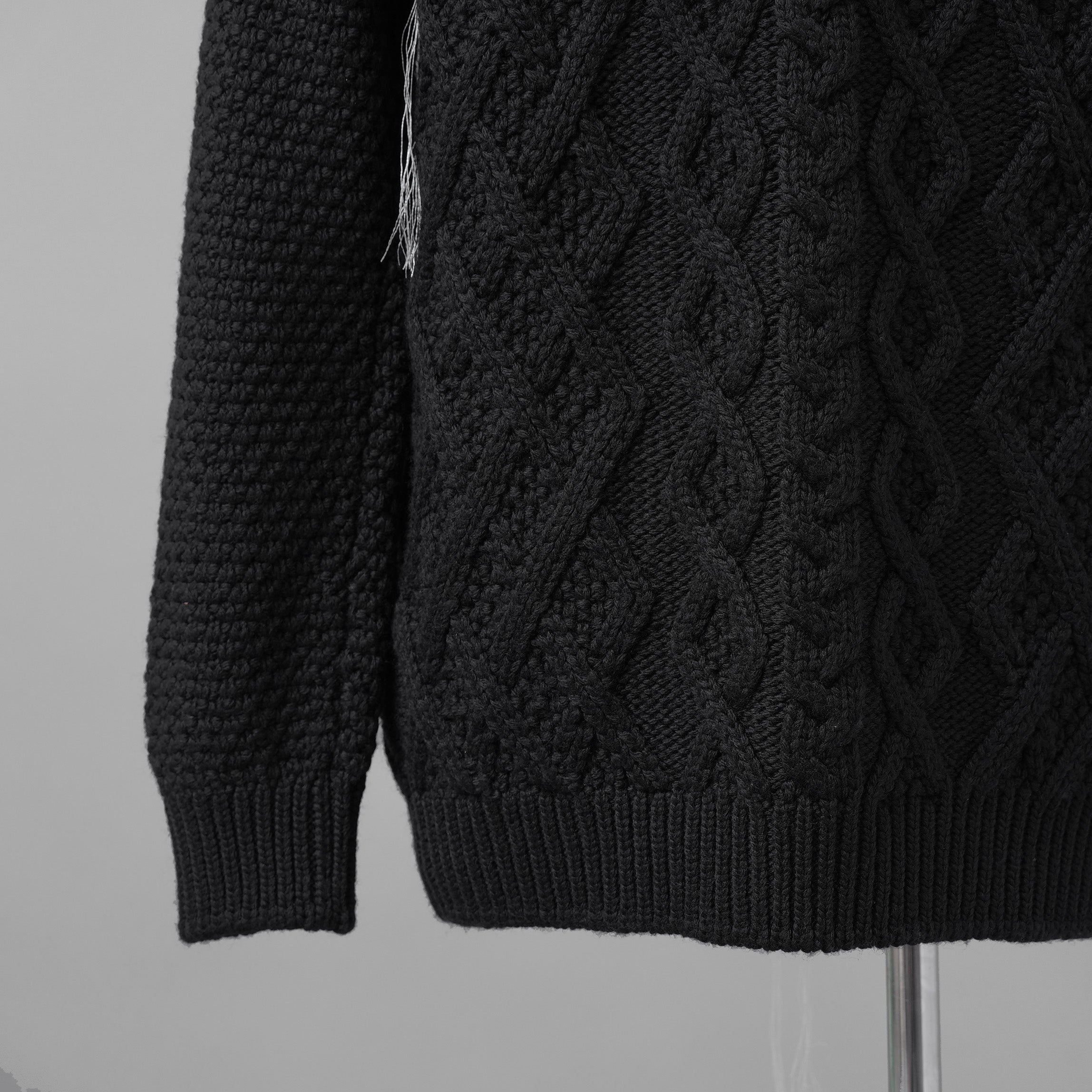 incarnation インカネーション / 美品 23AW VIRGIN WOOL CABRE CARDIGAN with HAND STITCH / ニット / size M (BLACK)