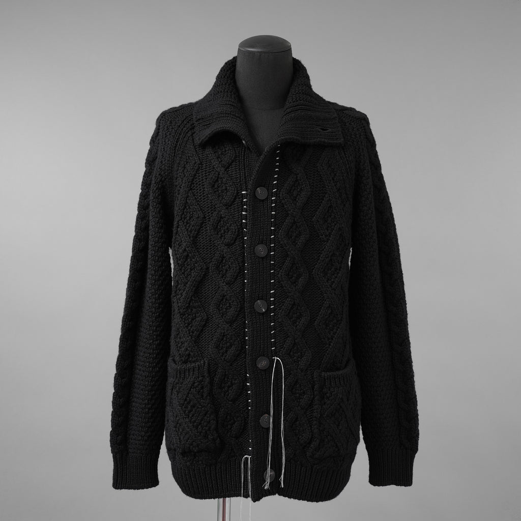 incarnation インカネーション / 美品 23AW VIRGIN WOOL CABRE CARDIGAN with HAND STITCH / ニット / size M (BLACK)