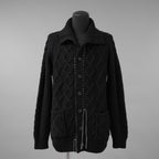incarnation インカネーション / 美品 23AW VIRGIN WOOL CABRE CARDIGAN with HAND STITCH / ニット / size M (BLACK)