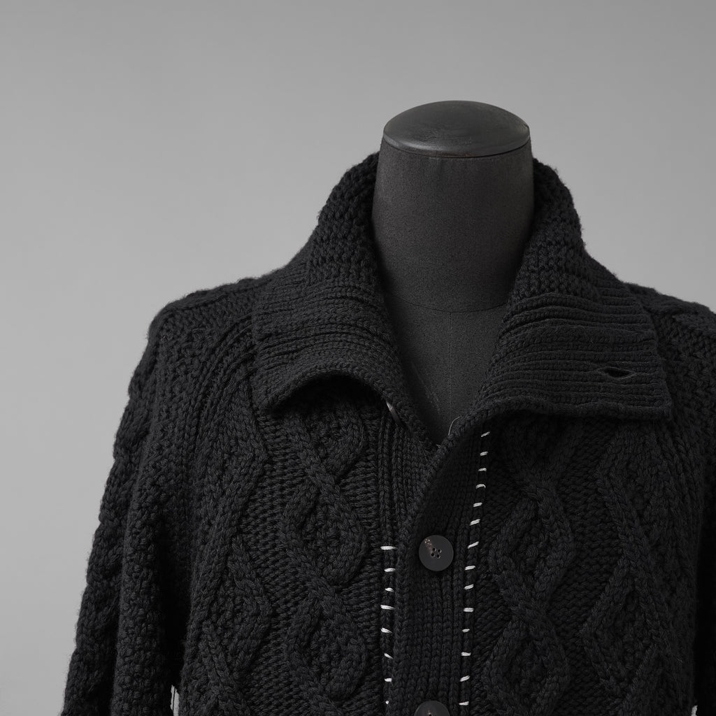 incarnation インカネーション / 美品 23AW VIRGIN WOOL CABRE CARDIGAN with HAND STITCH / ニット / size M (BLACK)