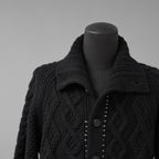 incarnation インカネーション / 美品 23AW VIRGIN WOOL CABRE CARDIGAN with HAND STITCH / ニット / size M (BLACK)