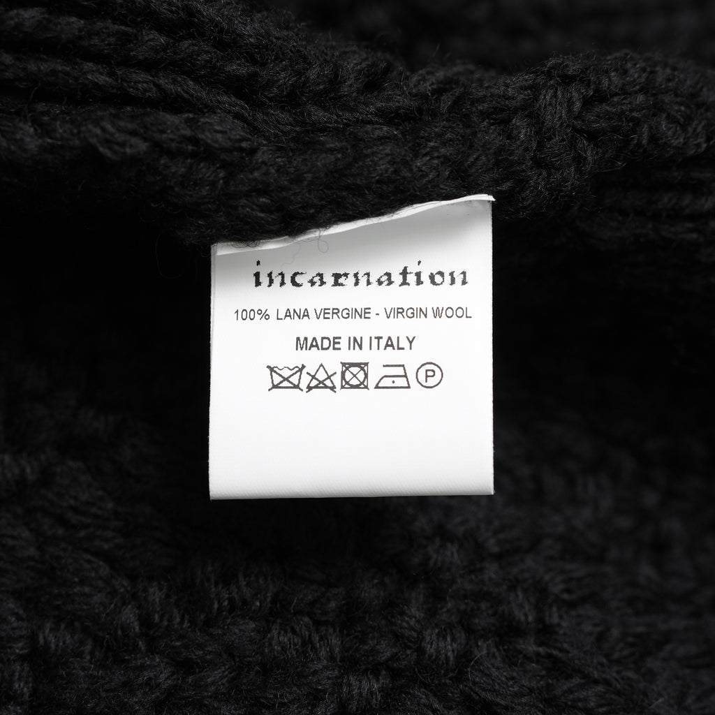 incarnation インカネーション / 美品 23AW VIRGIN WOOL CABRE CARDIGAN with HAND STITCH / ニット / size M (BLACK)