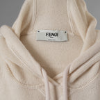 FENDI フェンディ / 美品 21AW カシミア FFエンボス フーディ ニットパーカー / FZX841 ALAK / size 40 (IVORY) レディース 352076-izm