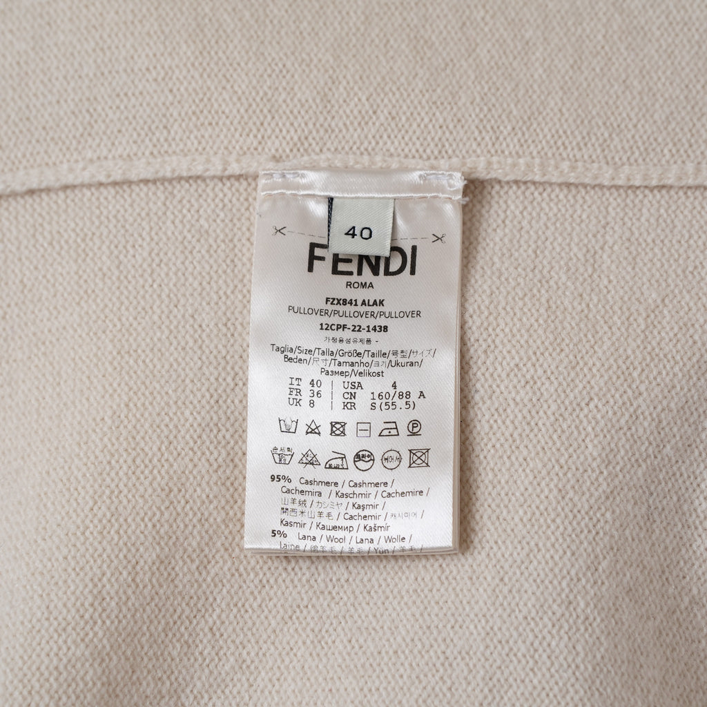 FENDI フェンディ / 美品 21AW カシミア FFエンボス フーディ ニットパーカー / FZX841 ALAK / size 40 (IVORY) レディース 352076-izm